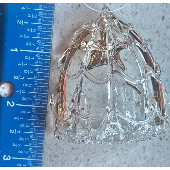 Spun Glass Ornament Set Of 4: Star Candleholder Nativity & Birdcage - Picture 8 of 10